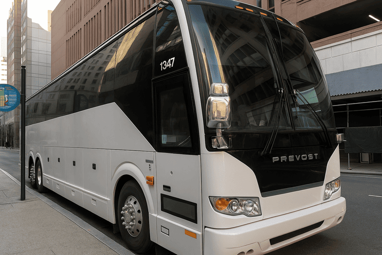a Mesquite Shuttle Bus Rentals coach bus