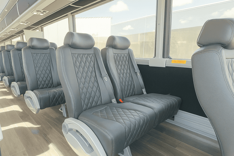 interior of Mesquite Shuttle Bus Rentals charter bus